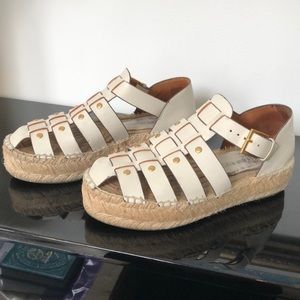 Espadrilles- Tory Burch Size 6.5 US Light cream, almost white color